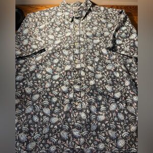 Reyn Spooner Floral Button Down Shirt - Black and White